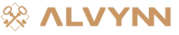Alvynn stilisiertes Logo in dunklen Tönen